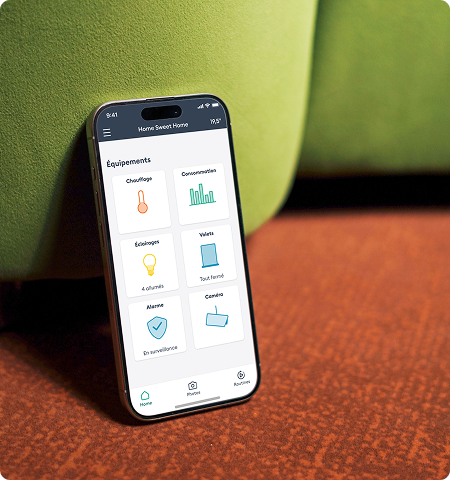 Photo d'un téléphone avec Hub Tykal+ connecté